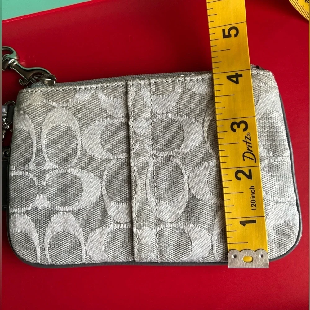 Coach Silver Signature Wristlet